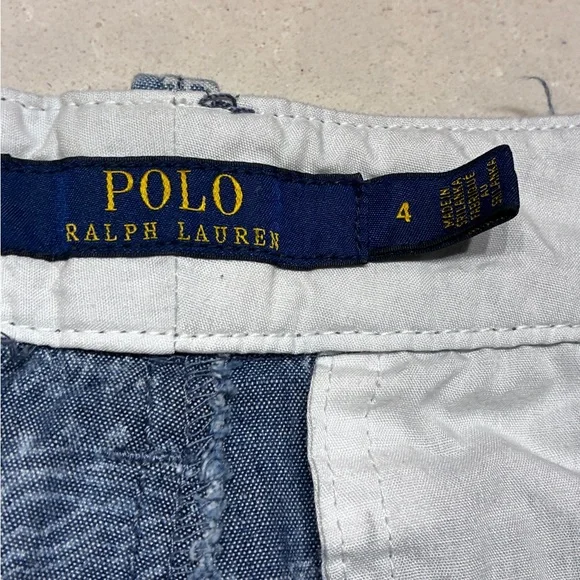 Polo by Ralph Lauren Blue Bandana Paisley Chambray Jean Shorts Women’s Size 4 - Picture 2 of 9